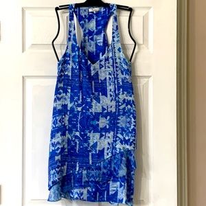 Parker Blue Silk Printed Dress